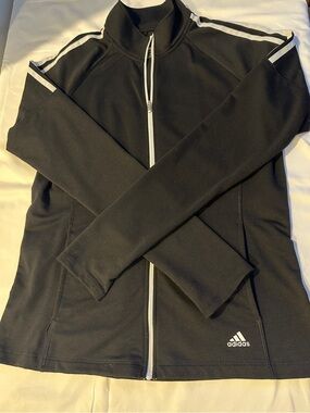 adidas Black Track Jacket with White Accents